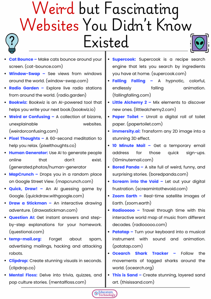 Weird but Fascinating Websites You Didn’t Know Existed